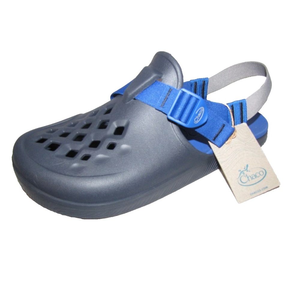 NEW CHACO CHILLOS MEN NICE COMFY 2-TONE BLUE CLOSED-TOE SLINGBACK CLOGS SIZE 13